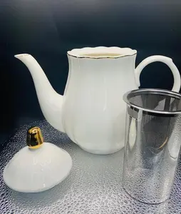 Porcelain Teapot with Stainless Steel Infuser