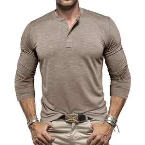 👔 MetroEase Long-Sleeve Henry Collar T-Shirt – Casual Meets Class