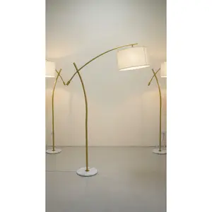 Arc of Elegance: The Marble Base Floor Lamp