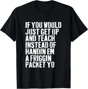 100% Cotton Unisex Friggin Packet Yo Script Funny Trend Meme School Jeff T-Shirt
