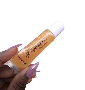 All Things Rosemetics She's Golden Handmade Clear Lip Gloss with Radiant Gold Mica Pigment for Warm Luminous Shimmer Non-Sticky Hydrating Formula - Lipgloss Lipstick