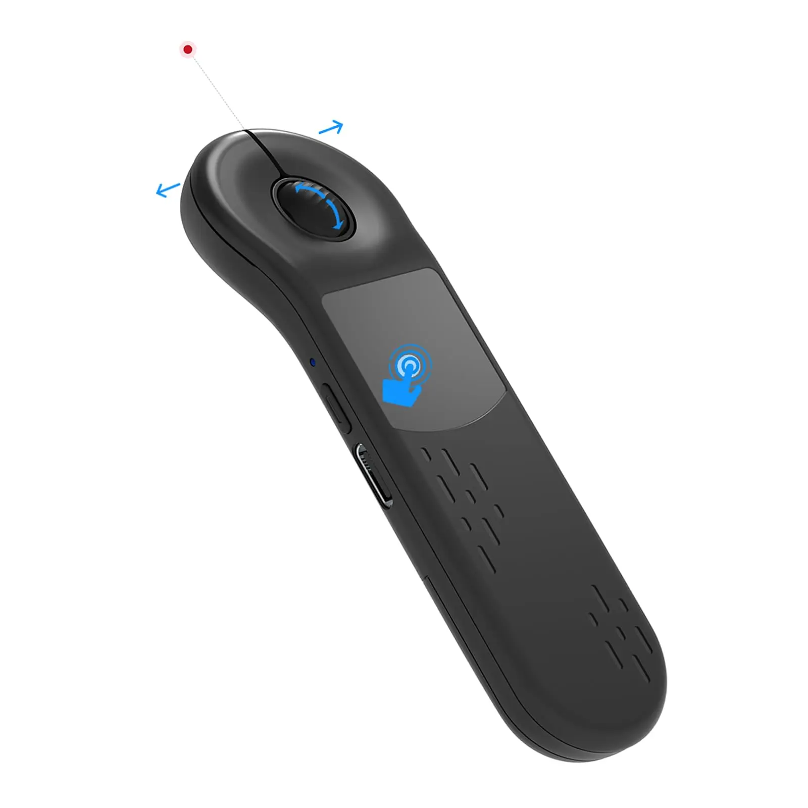 Air Mouse for PC/iOS/Android with Touchpad, Rechargeable Wireless Presentation Clicker, Bluetooth 2.4G Remote Control for PowerPoint/Keynote/Tiktok/Camera/Kindle Apps (Black)