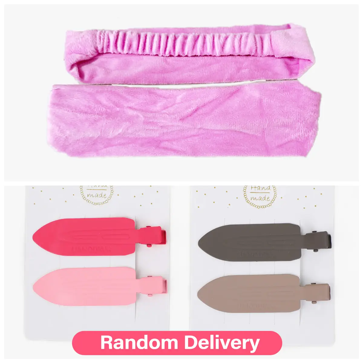 OQ Hair 1 Count Cute Cat Ear Design Hair Band & Cute Colorful Hair Clips Random Delivery