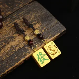 12 Zodiac Mahjong Fortune Spinning Keychain, Traditional Chinese Style Gift