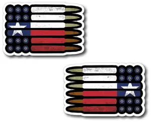 2 pack Texas Flag Sticker Decal for Car Truck SUV Window Graphic - Made of 3M Vinyl