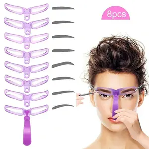 8-Piece Eyebrow Pencil Set, 8 Styles, Handheld, Beginner-Friendly, Complete 3D Brow Kit, Straight Brow, Brow Sticker, Brow Shaping Tool, Eyebrow Grooming Kit