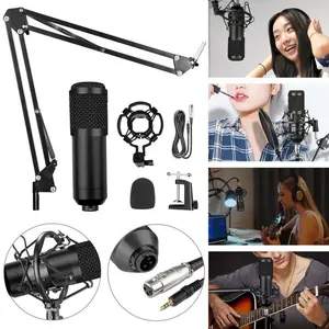 Recording Microphone Kit, Recording Set, All-in-One Podcast Equipment Bundle, Equipped with Pop Filter, Spider Arm, and Stand, Recording Studio Package with Voice Changer, Live Sound Card - Audio Interface for Vlog/Live Streaming/Singing/YouTube