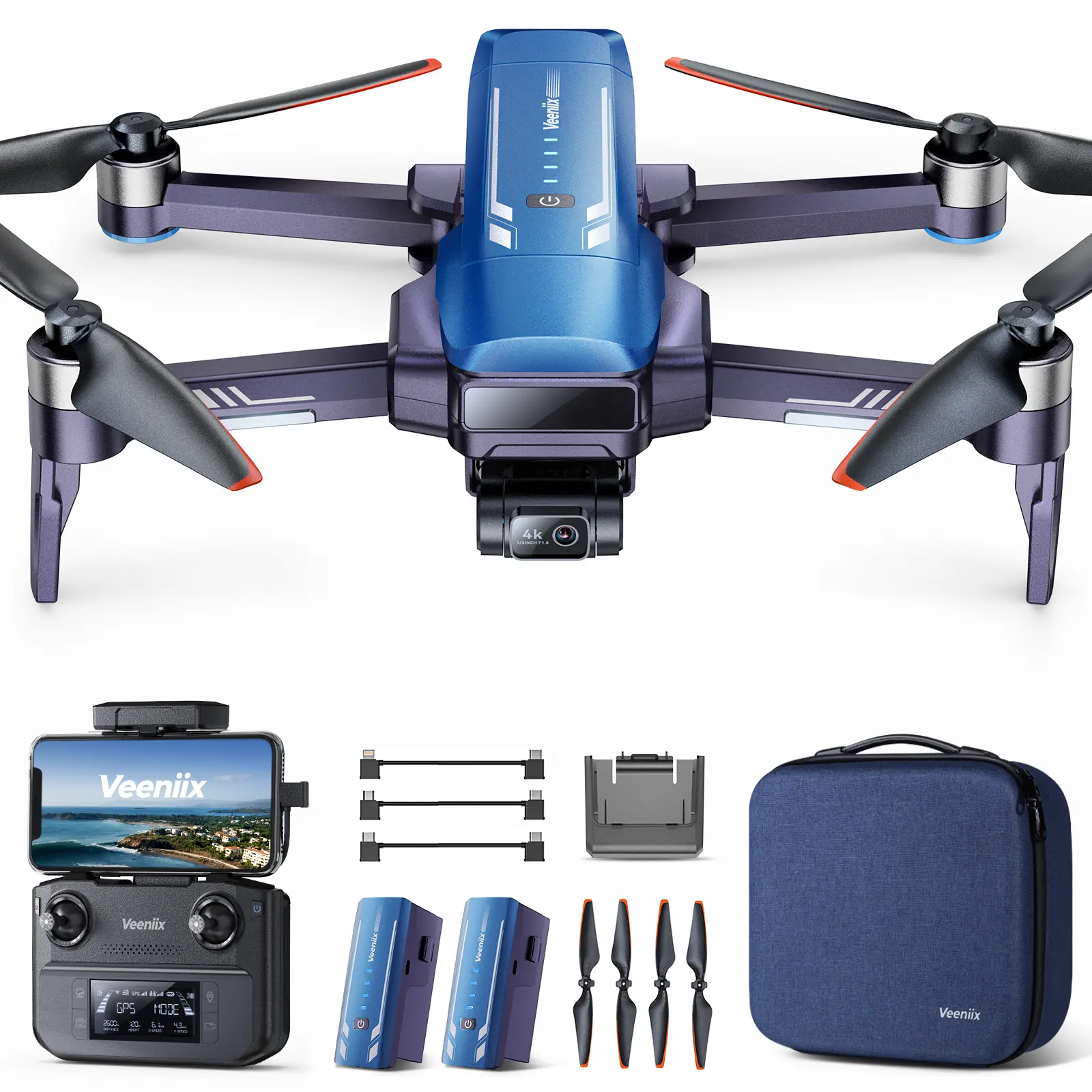 Veeniix V11PRO Drone with 8K Camera for Adults, 3-Axis Gimbal Drone with 4K/30fps Video,  6KM Video Transmission Quadcopter, Professional Drone