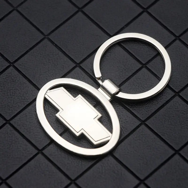 Chevrolet Car Keychain Silver Color Anti-Loss Anti-Break, Durable Hollow Out Design, Rust-Resistant Key Ring Accessory
