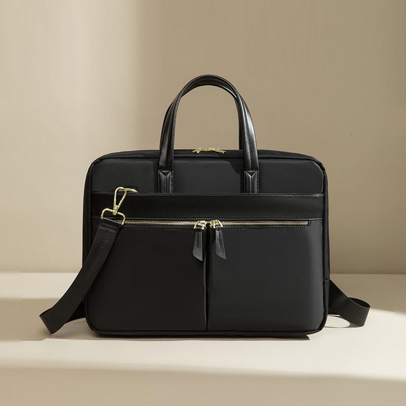 Waterproof 16-inch Laptop Bag with Suitcase Fastening Strap Commuter Tote for Office Use Compatible with MacBook Pro Ultra-Large Capacity Shockproof Insulating Layer Multi-Compartment Storage