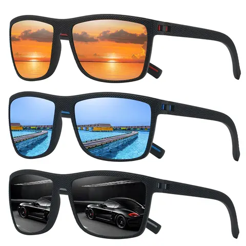 3pcs Vintage checkered sunglasses, Sun protective sunglasses, unisex, come in various colors, UV400 lenses for UV protection, Gingham border with spring-loaded temple tips for comfortable wear, driving sunglasses