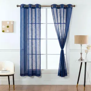 4-Panel Bamboo Yarn Semi-Sheer Grommet Curtains, Elegant Home Window Drapes for Bedroom, Living Room Summer gift #SummerVibes