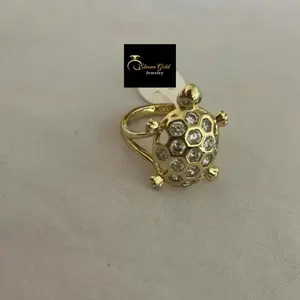 Cute Turtle Gold Jewelry with Sparkling Diamond Accents for Stylish Accessory