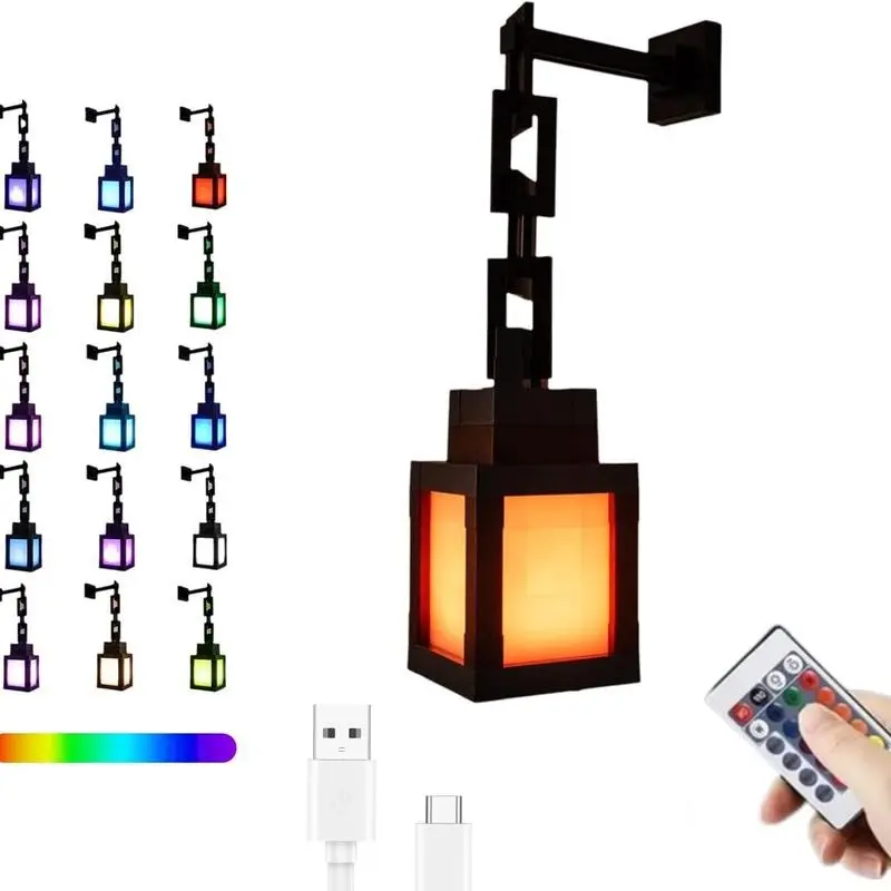 Pixel Art Soul Lantern RGB Night Lamp, 16 Colors & 4 Modes, USB-C Rechargeable with Remote Adjustments, Ideal for Gamer Bedroom, Party & Festive Decor