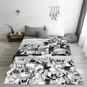 Katsuki Bakugo Blanket Flannel Decoration My Hero Academia Boku No Hero Academia Portable Throw Blanket for Home Couch Bedspread