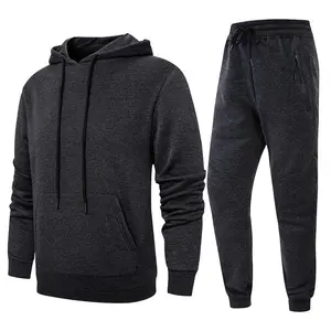 2 Pack Menswear Casual Athletic Set for Tracksuit, Fall & Winter Fashion Hoodies Set, Cotton Warmth Sportswear with Pockets