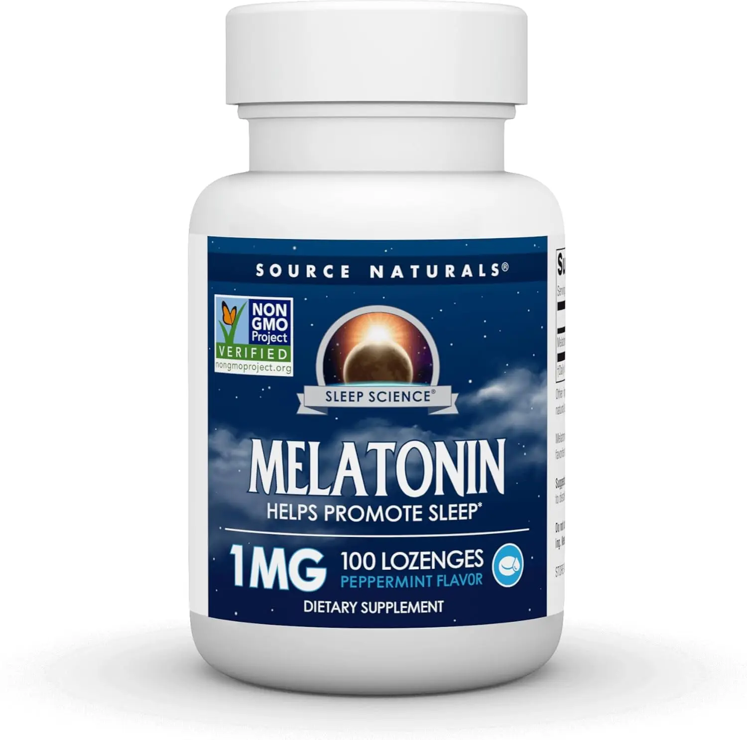 Source Naturals Melatonin 1 mg 100 Peppermint Flavored Lozenges