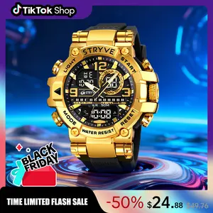 Men's Colorful Punk Style Quartz Watch, Multi.Functional Waterproof Dual Display Wristwatch, TrendyFashion Sport Watch, Birthday Gift with Gift Boxfashionable wristwatch multifunctional men luminous hand