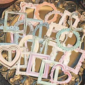 100 Pcs Vintage Frame Decorative Stickers - Scrapbooking Supplies for Planners, Wedding Albums, Junk Journals & Crafts (Color-1)
