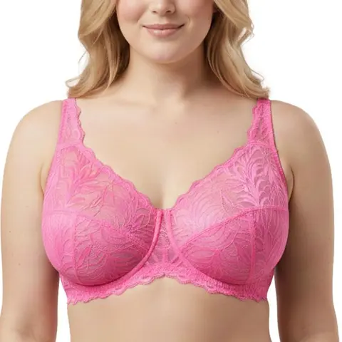HSIA Grace Sheer Mesh Lace Full Coverage Underwire Unlined Bra Sexy Lift Support No Padded Minimizer Bras for Women with Larger Bust TikTokShopBlackFriday