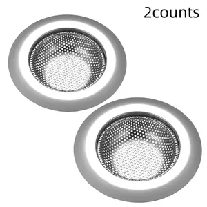Stainless Steel Kitchen Sink Drain Strainer Basket, 2 Counts Kitchen Sink Strainer, Food Catcher, Kitchen Utensils & Gadgets for Dining Room Bathroom Hotel