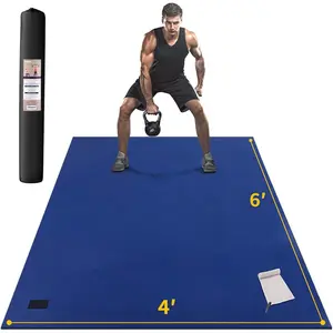 Large Exercise Mat for Home Workout, 8'x6'/7'x5'/6'x4' (7 mm) Extra Thick Exercise Mat for Home Gym, Shoe-Friendly, Non-Slip Gym Mat for Jump Rope, Weights, Cardio, Fitness