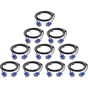 VGA to VGA   15 Pin Male to Male  Cord Support 1080P  for Laptop TV Projector - 6 (10 Pack)