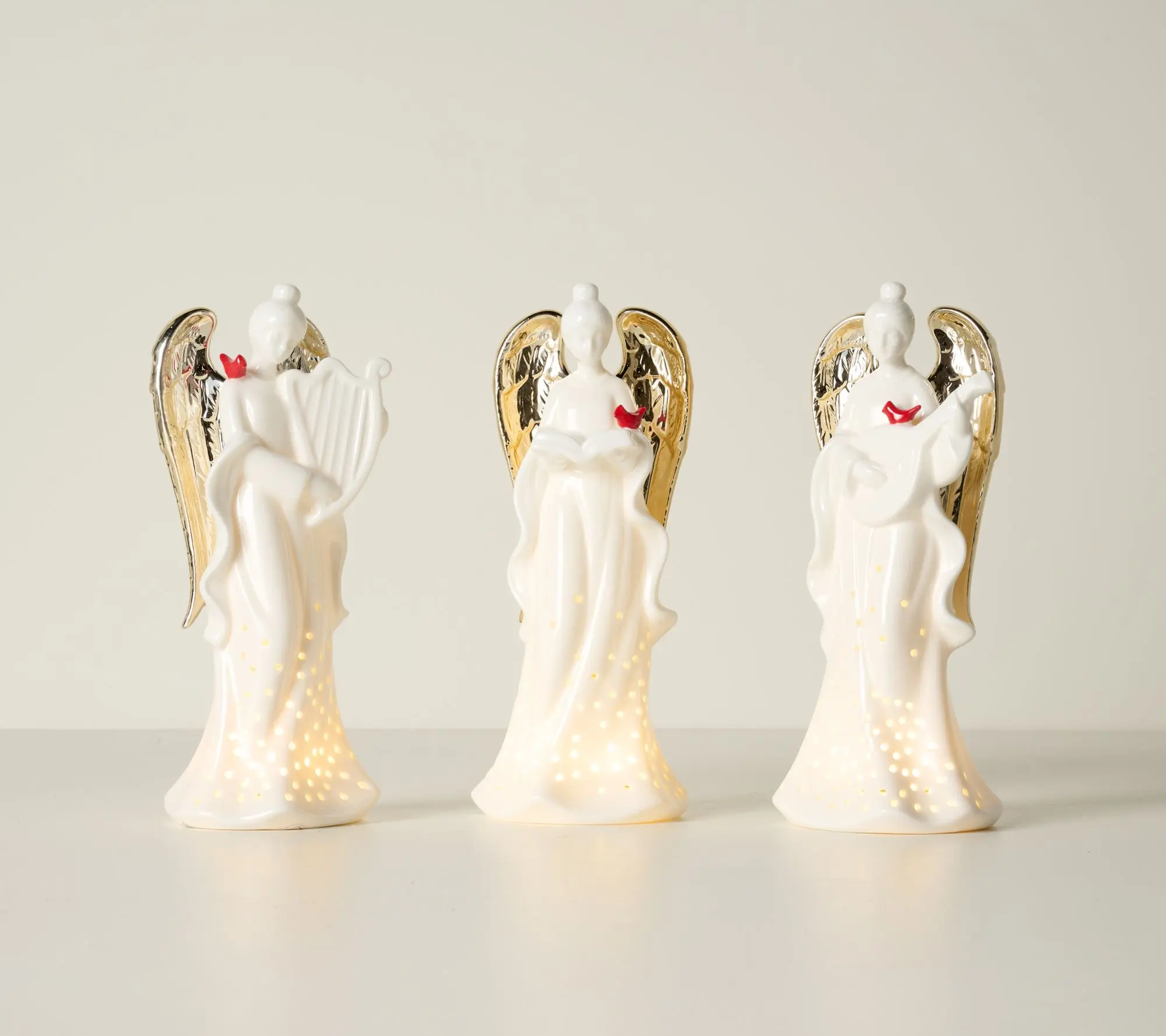 Jane x Home Reflections 3pc Lit Ceramic Cardinal Angel Choir Jane x Home Reflections 3pc Lit Ceramic Cardinal Angel Choir