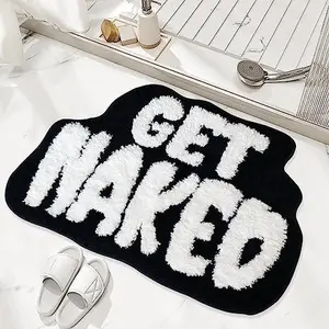 31 "x 18" cute nude bath mat, cute bathroom carpet, irregular anti slip shower floor mat, super soft mat, fun bathroom decoration, soft absorbent anti slip floor decor set
