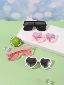 Fashion Glasses Set for Kids Ages 4-8, Large Square Frame, Casual Style, Daily Wear, Party, Outfit & Matching, PC Material, UV Protection