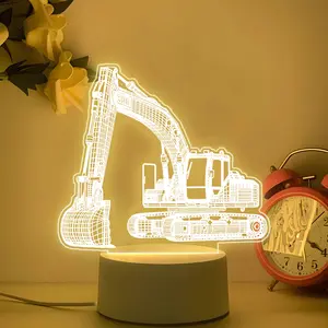 Digger LED Night Light, USB Powered Warm Color Ambiance Lighting, Led Mood Light, Perfect for Bedroom & Indoor Decor, Ideal Gift for Digger Enthusiasts