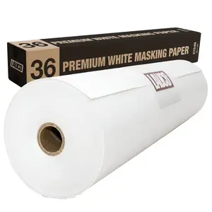 LAUCO White Masking Paper Automotive Painters Multi-Purpose 36” x 9000” (750') - Cover Automotive Surface, Packing, Moving, Gift Wrapping, Postal, Shipping, Parcel, Wall Art, Bulletin Boards