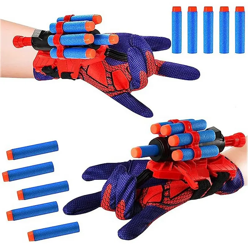 Kids Wrist-Mounted Foam Dart Launcher Toy Set with Gloves, Interactive Shooting Role-Play Kit, Halloween Gifts, Kids Toys for Boys
