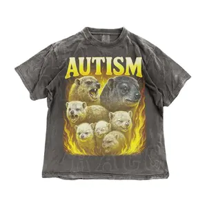 Funny Rock Hyrax Washed Shirt, Autism Cursed Meme Tee, Vintage Awawa Graphic Tee, Weirdcore Ironic Animal Top, Gift for Him Her