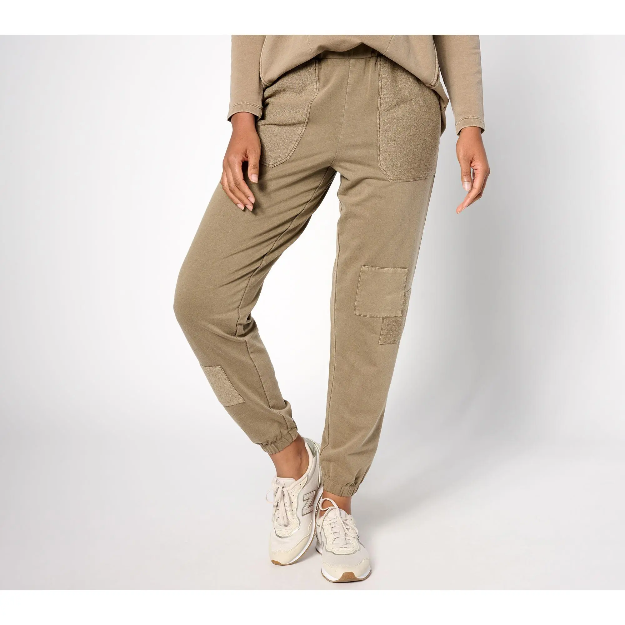 LOGO Life by Lori Goldstein Petite Pull-On Joggers with Patches