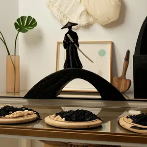 Vintage Samurai Warrior Statue, Perfect for Bonsai Aquarium Desktop Decor, Anime Inspired Mini Landscape Accessory, 3D Printed Figurine, Collectible Figurine