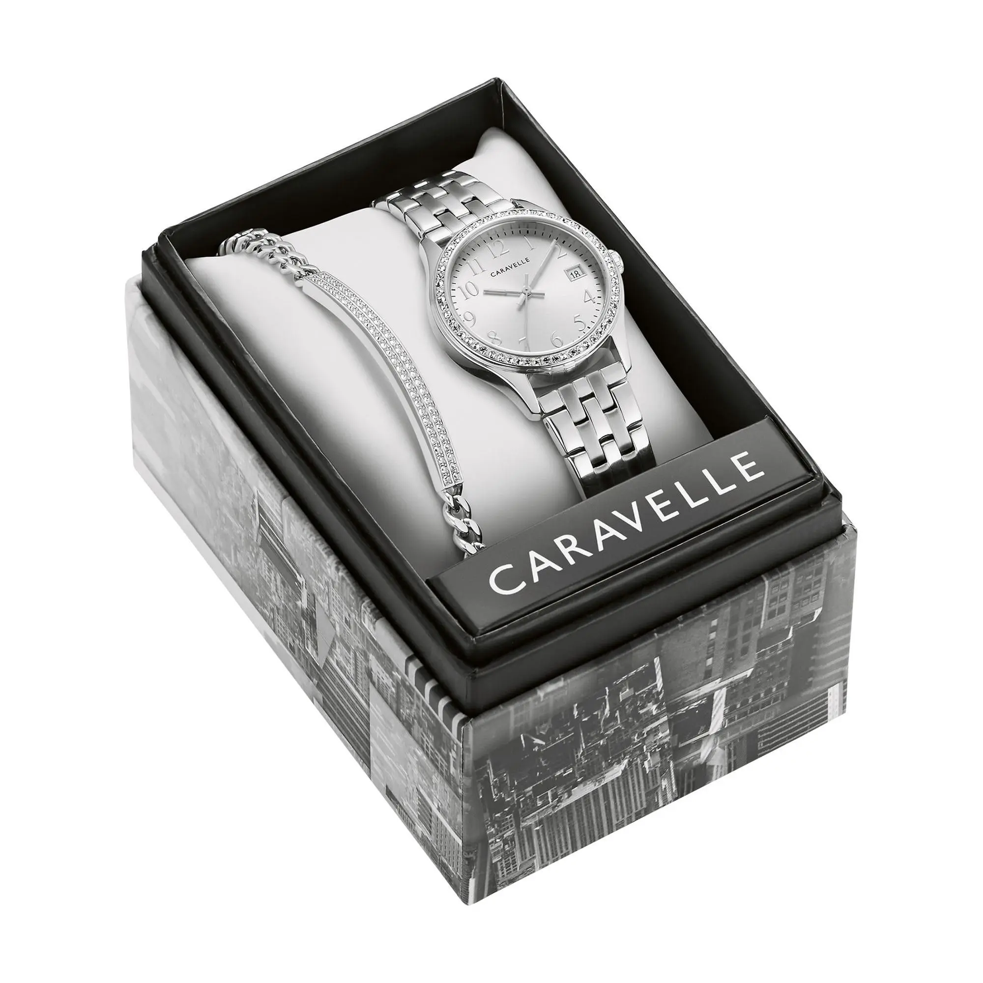 Caravelle by Bulova Women's Stainless Watch & Bracelet Set
