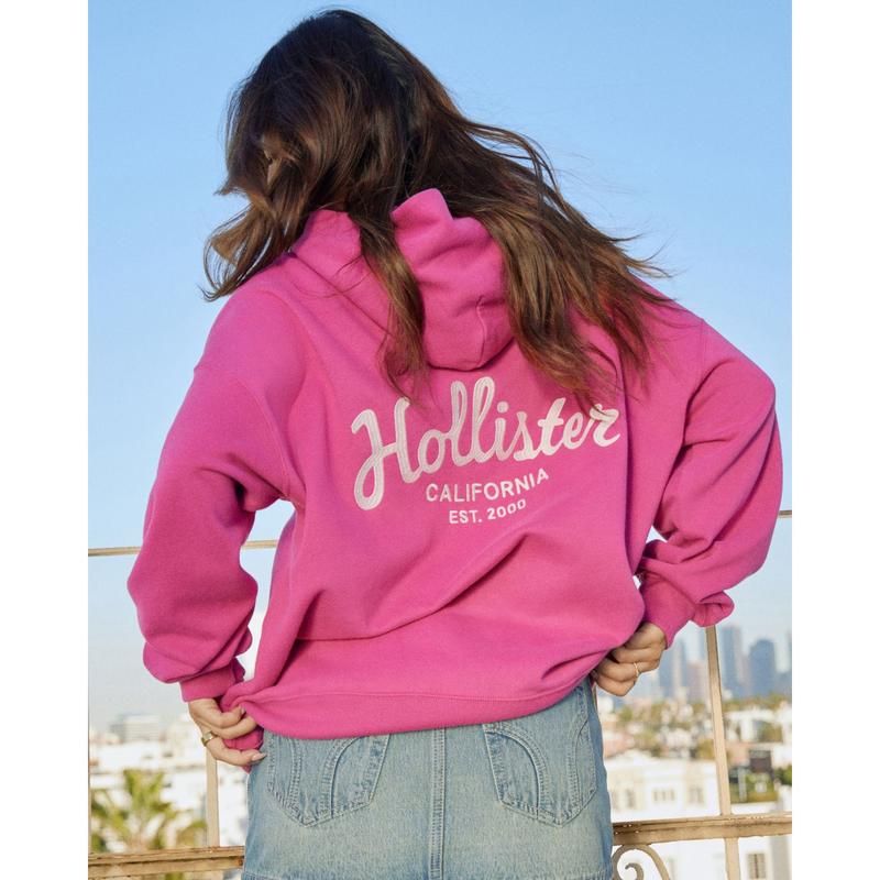 Hollister Feel Good Oversized Logo Graphic Hoodie