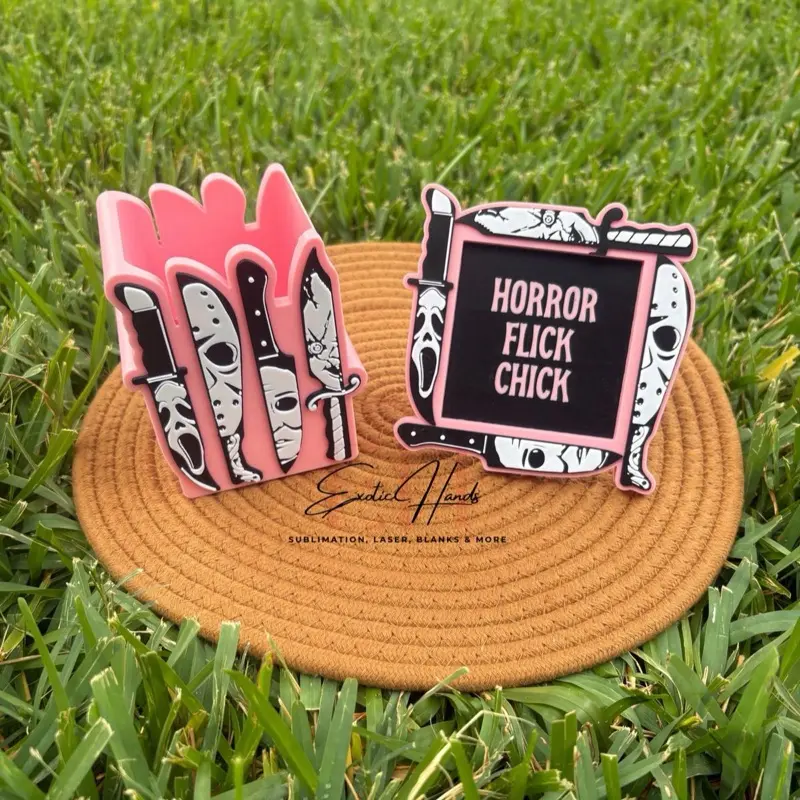 Horror Flick Chick Pen Holder & Notepad Set – Spooky Desk Accessories for Horror Fans