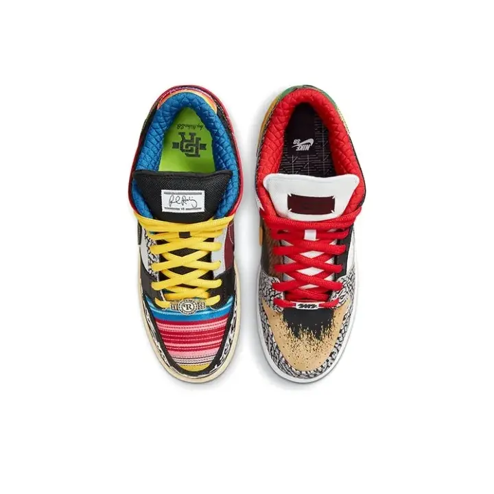 Retro Mismatched Low Top Skate Shoes for Men, Multi-material Asymmetric Upper, Rainbow Swoosh Accent, Non-slip Gum Outsole, Daily Street Sneakers