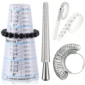 Bangle Inner Circumference Measuring Tape, Plastic Roll Tape Bangle Size Measurement Set, Internal Diameter Gauge Tool Kit