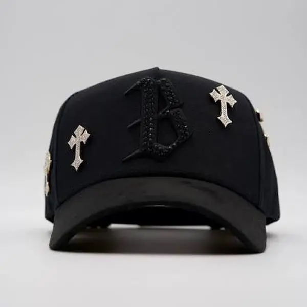Barbas B chrome Cap high Quality Black and gold cross design