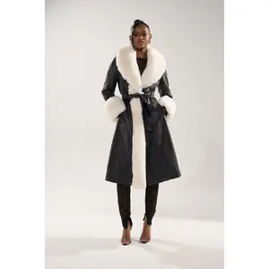 SNOW BUNNY FUR TRIM TRENCH