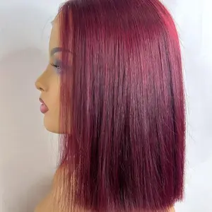 Pre plucked bob wig 2X6 HD 10A virgin hair
