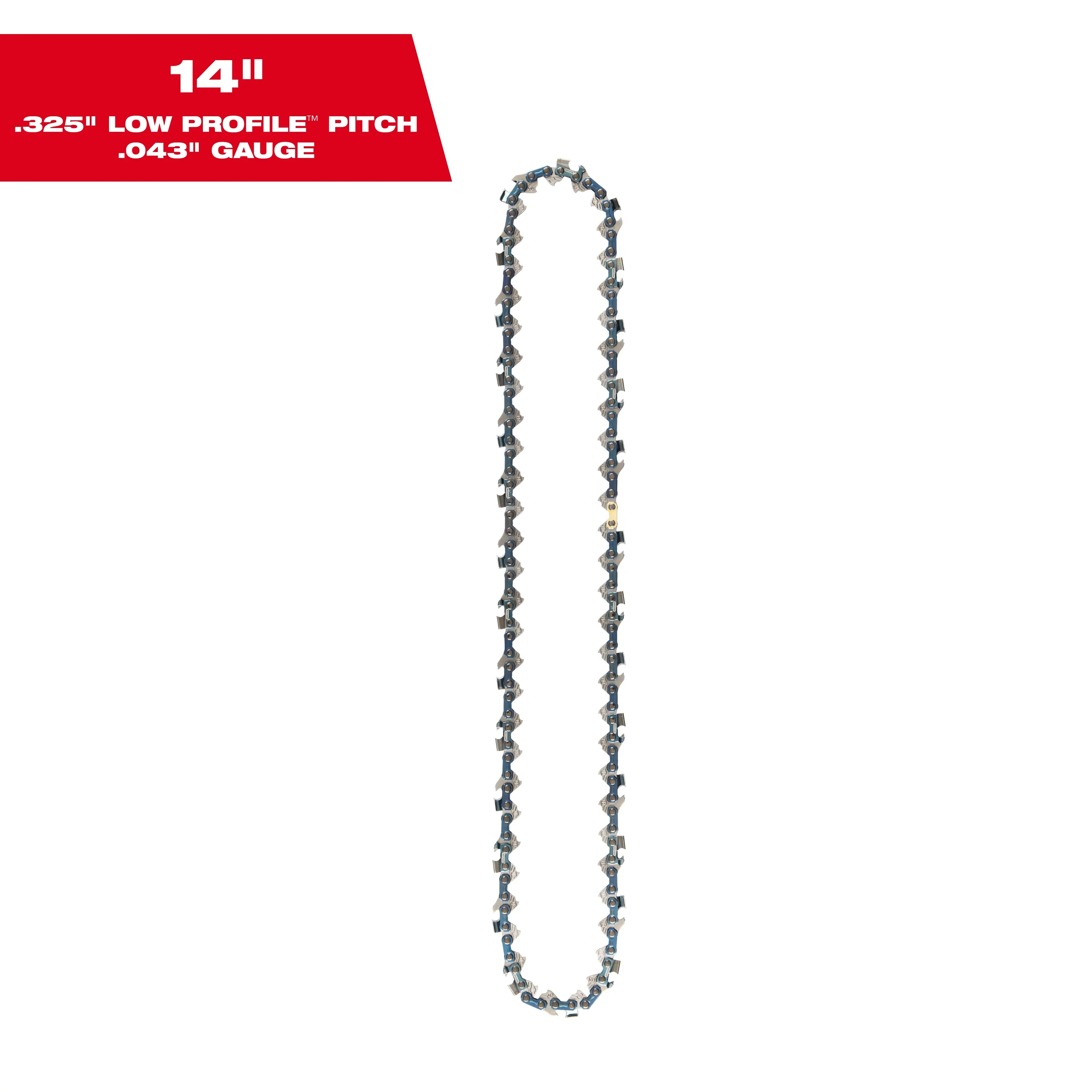 Milwaukee 14" Saw Chain - .325 Pitch, .043" Gauge, LOW PROFILE™ Design
