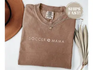 Comfort Colors® Women's SoccerMama Tshirt For Game Day - Soccer Mom T-Shirt - Soccer Tee For Mother's Day Gift - Sports Mom Shirt