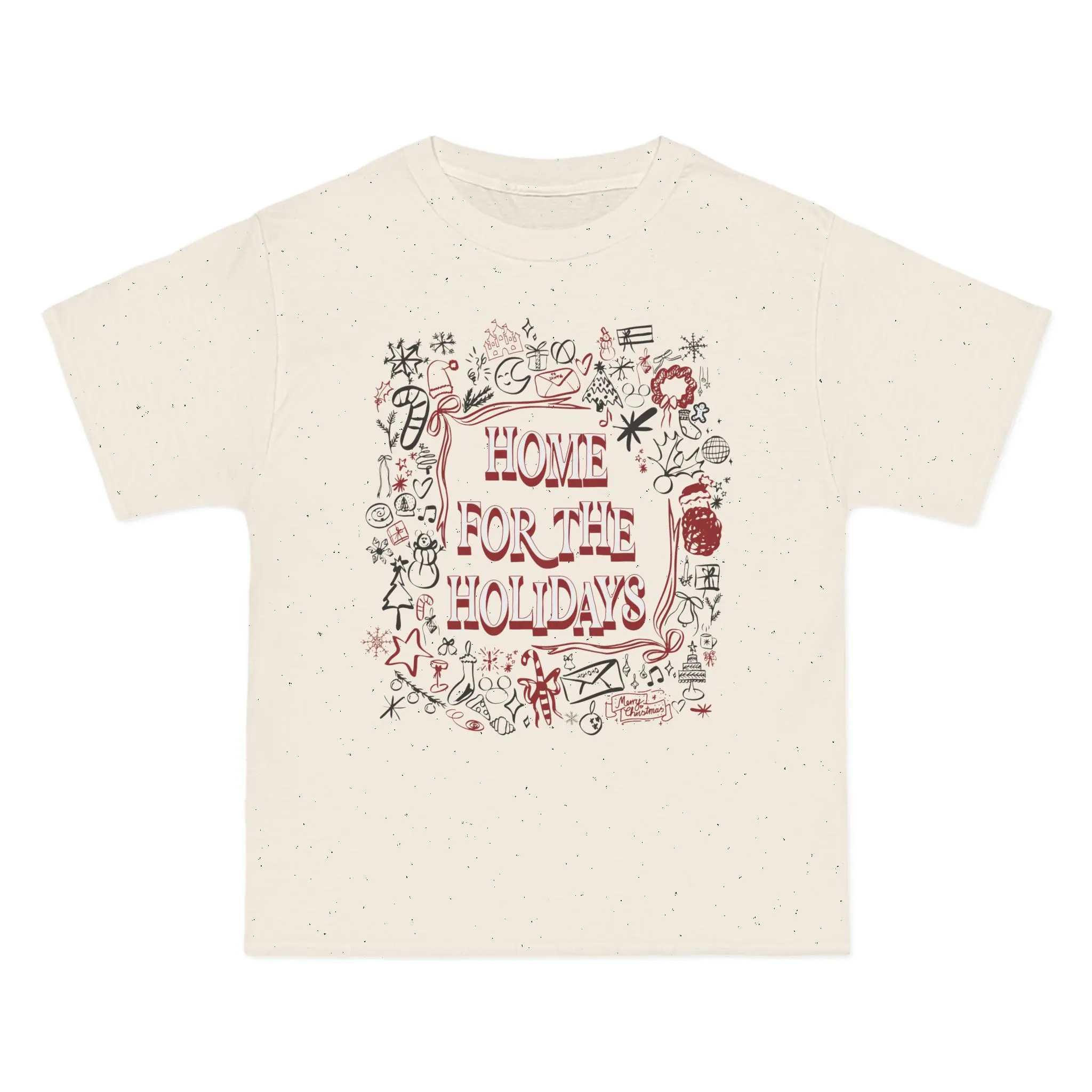 Home For The Holidays Tee 100% Cotton Hanes Beefy T, Christmas Tshirt, Theme Park Tshirt, Women's Christmas Tshirt, Unisex Tshirt, Causal Tshirt, Christmas Gift for Women, DTG Printed Graphic Tee, Christmas Graphic Tee