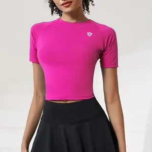 AFZ Women's Sport Shirt Short Sleeve Workout Yoga Gym Basic Tops Crop Tops y2k