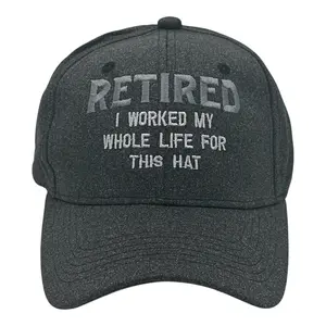 Retired I Worked for My Whole Like for This Hat Funny Sarcastic Novelty Baseball Cap Funny Hats Sarcastic  Funny Office  Novelty Caps for Men Black - Standard