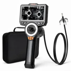 VEVOR Articulating Endoscope with Light, 4-Way 360° Articulated Borescope, 0.24" Slim Lens 1920 x 1080, 4.5" HD IPS Screen, 8X Zoom Inspection Camera for Auto, Mechanical Equipment (4.9FT Snake Cable